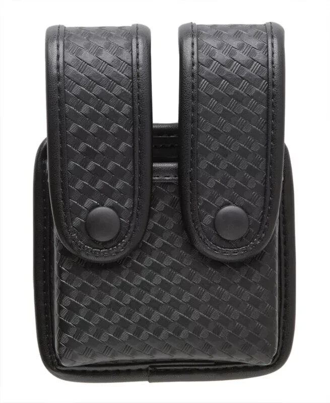 Uncle Mike's 7437-2 Black Basketweave Large Frame Magazine Case Single Stack