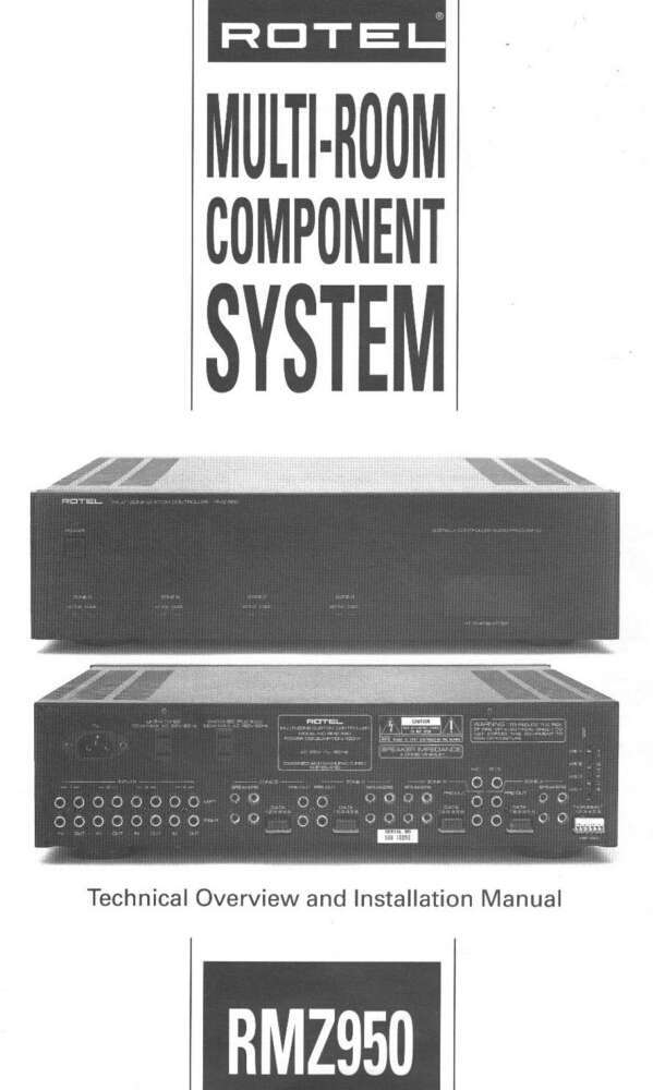 Rotel RMZ-950 Multiroom System Owners Manual