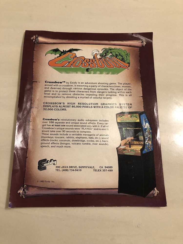 CROSSBOW ARCADE GAME FLYER