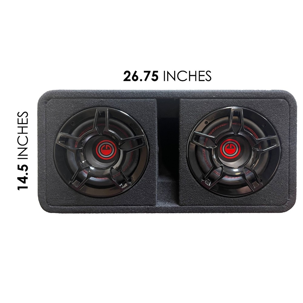 Gravity G8BD2 Dual 8" 1200W Active Powered Car Sub Enclosure Ported Subwoofer
