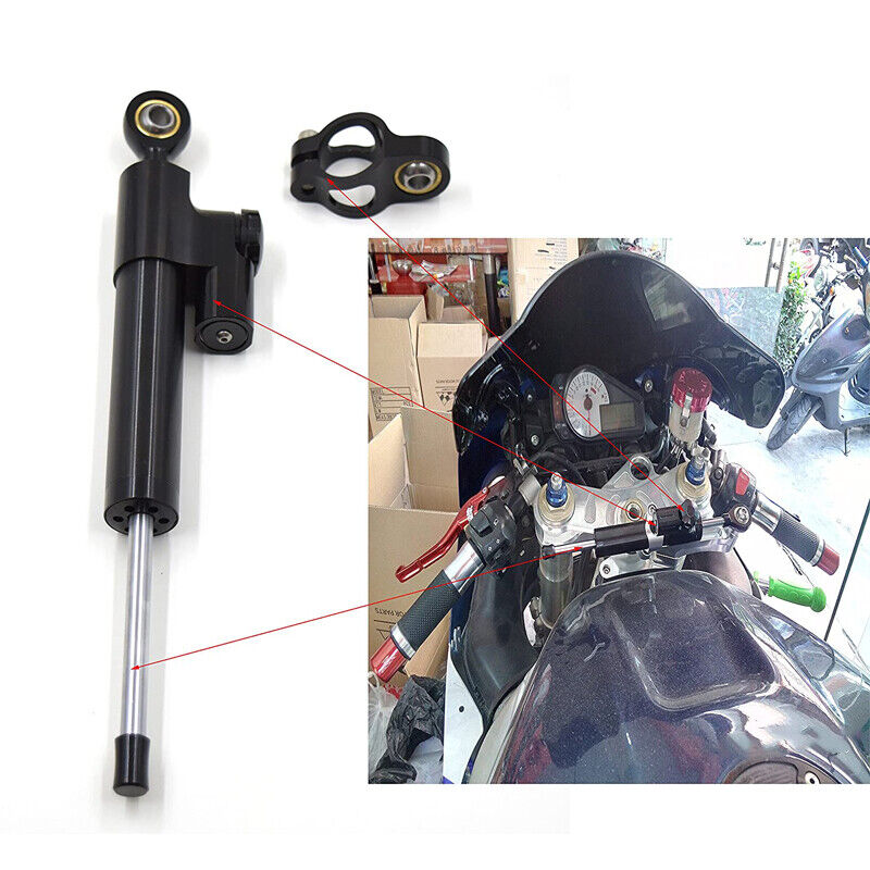 CNC Black Universal Adjustable Steering Damper Stabilizer Motorcycle Accessories