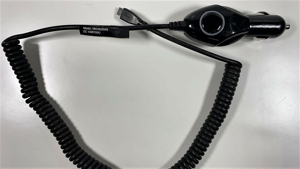 Universal Coiled Car charger with Micro-USB Connector - Black