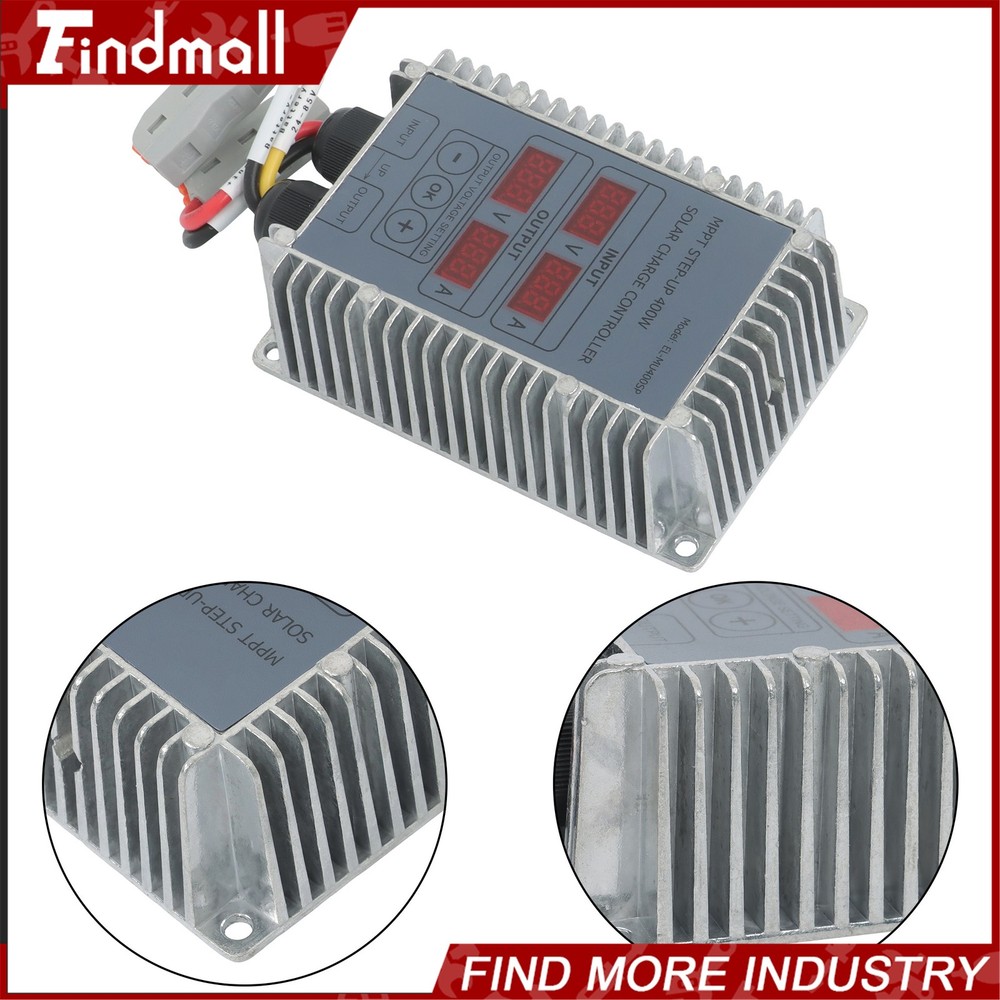 Findmall Solar Battery Charge Controller Boost MPPT Voltage Adjustable 400W