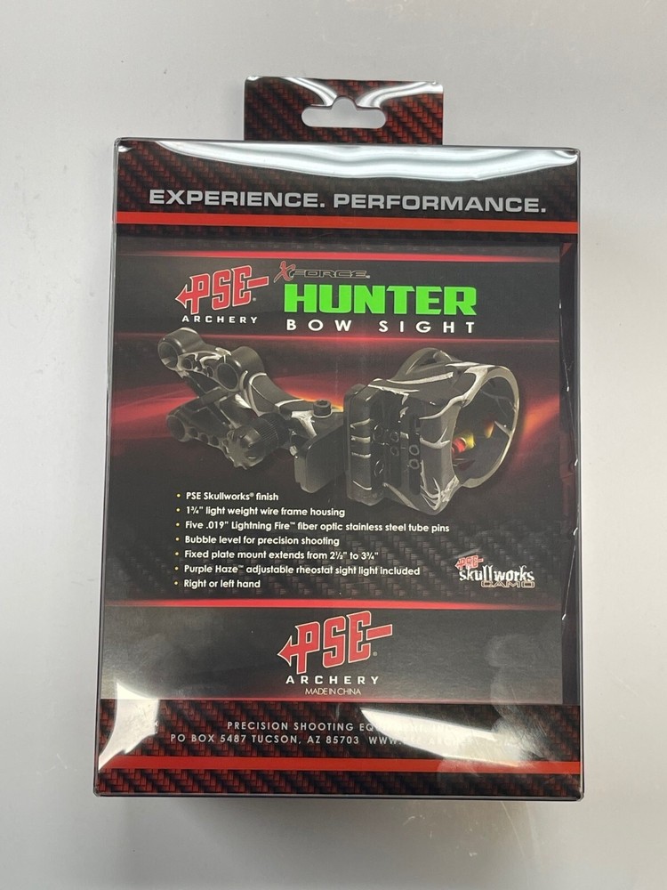 NEW PSE **Skullworks Pattern** Hunter 5 Pin Sight with removable Light