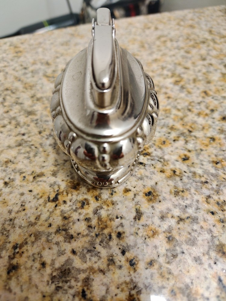 Ronson Table Lighter Crown Rhodium Plated