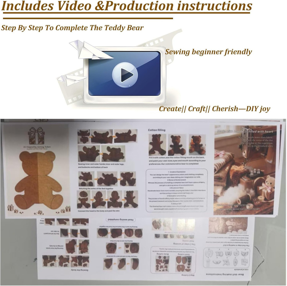 10 Inch Memory Bear Quilting Templates & Sewing Patterns - Beginners Friendly |