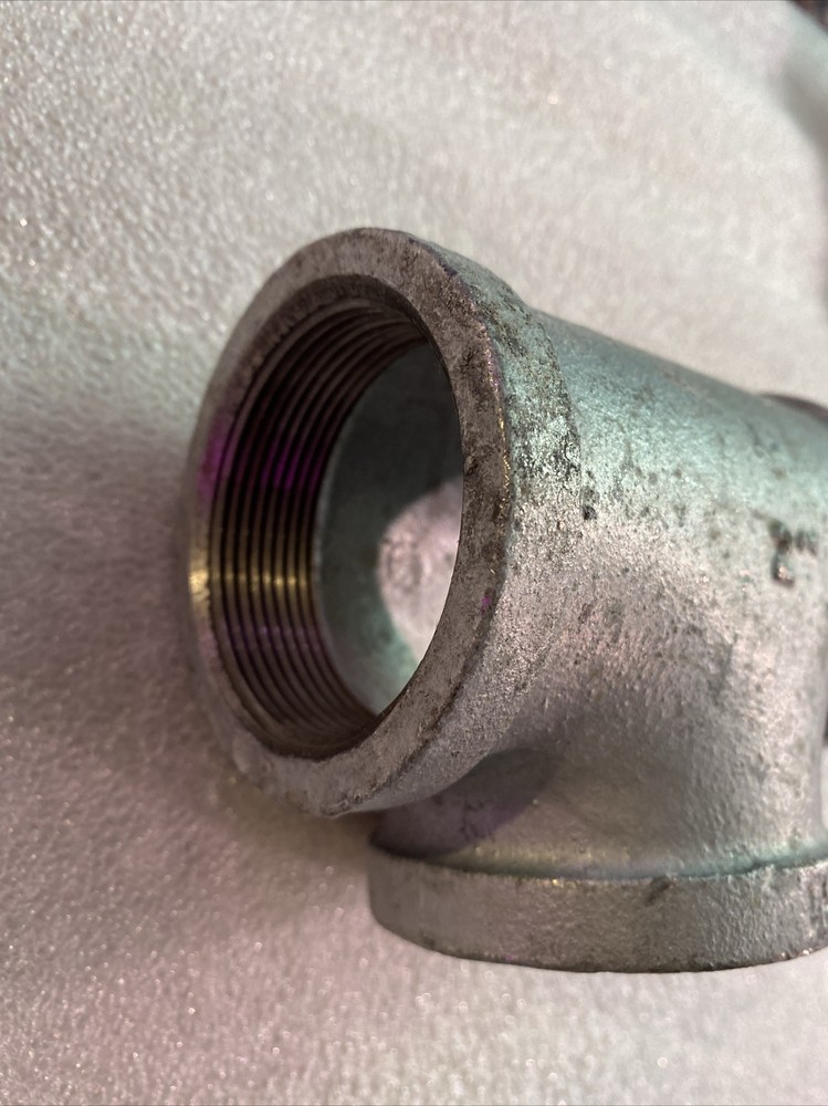 2"x2"x2" Black Galvanized IronTee T Pipe Fitting Threaded