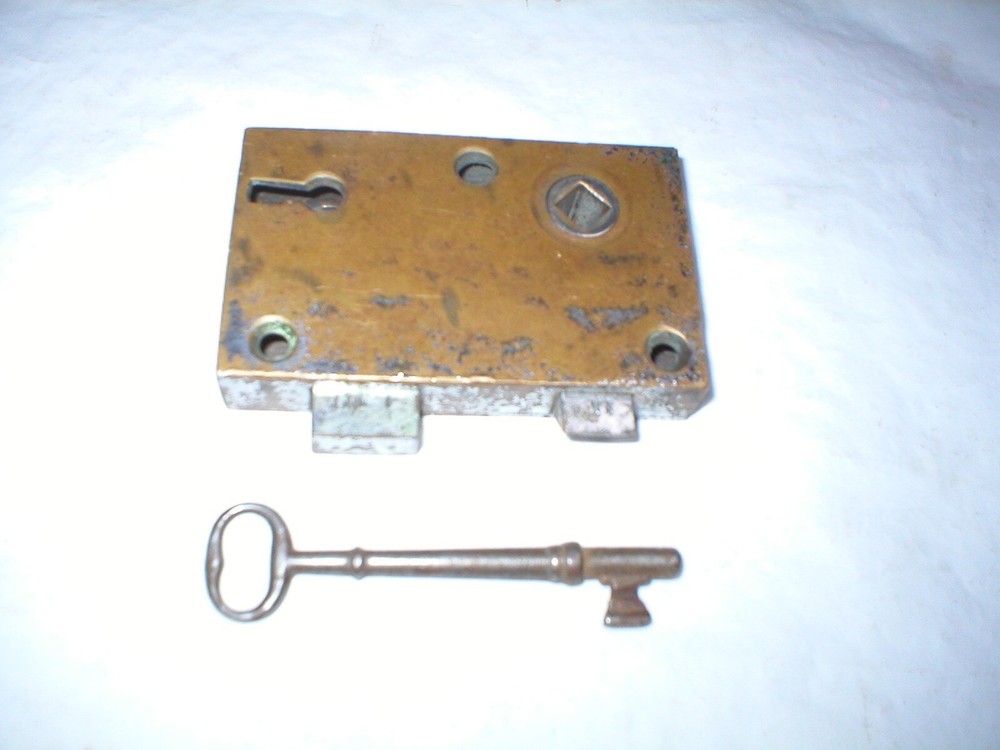 Antique Chrome and Brass Case Surface Mount Lock