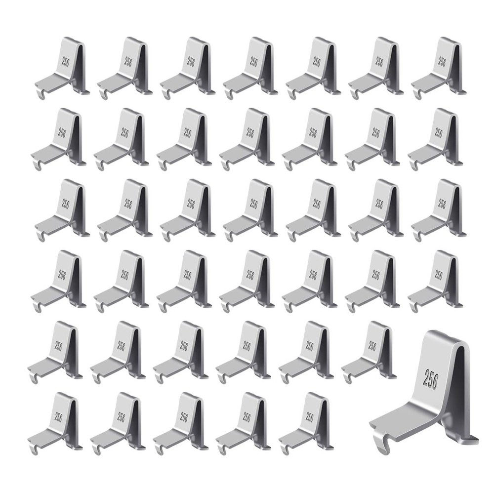 Adjustable Shelf Clips For 255 Standard Pilaster Metal Silver 40 PCS