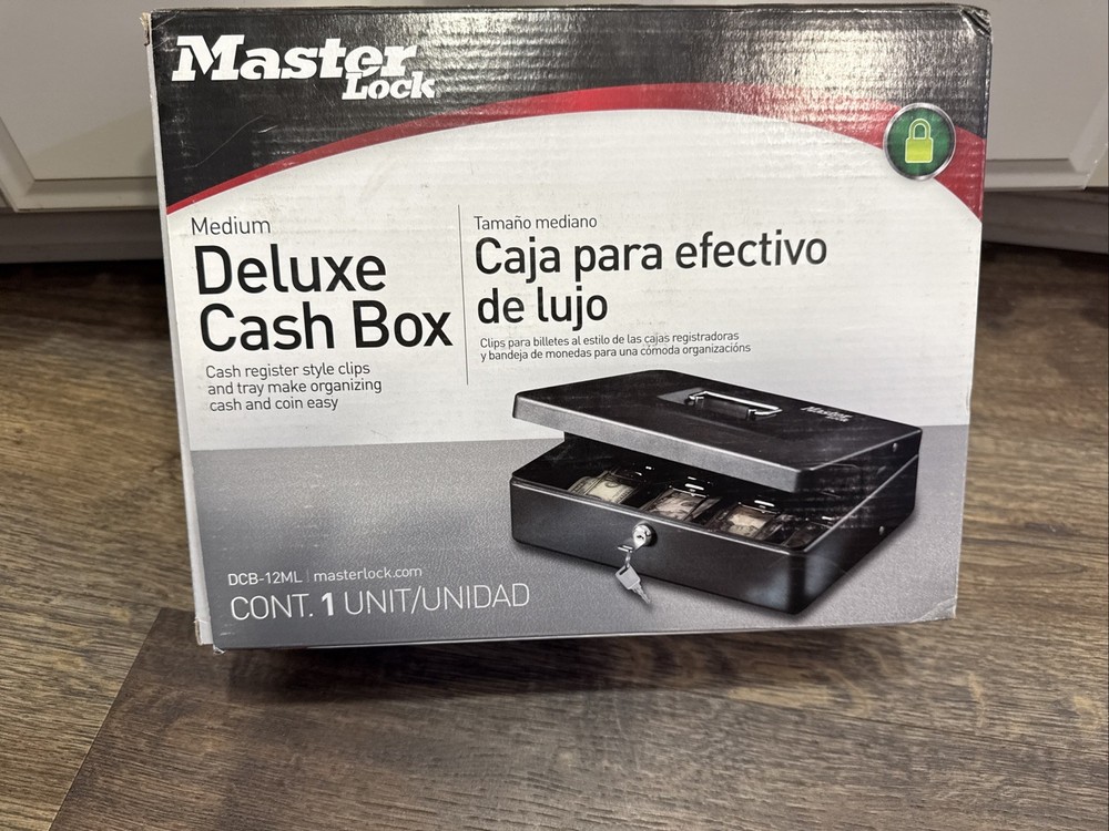 Master Lock Keyed Cash Box with Handle - New