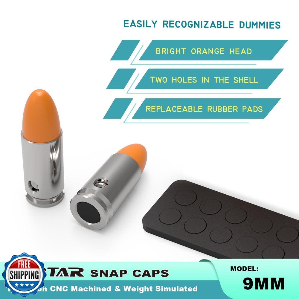 GORTAR 9mm Snap Caps Training Dummy Rounds Practice Safe Loading