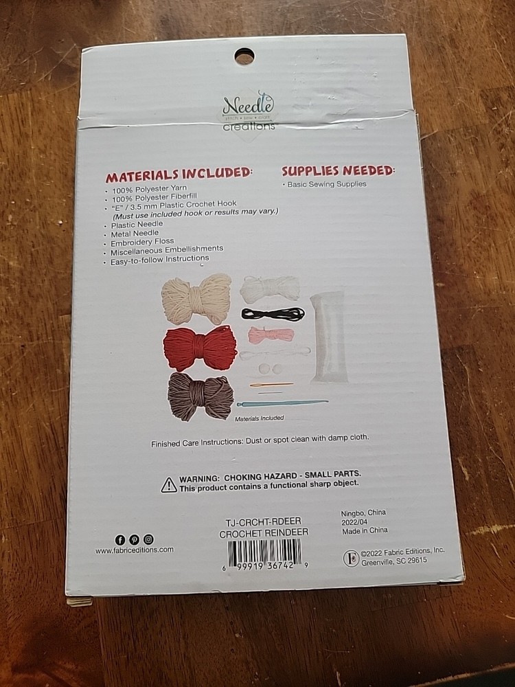 Needle Creations~Reindeer Crochet Kit. New
