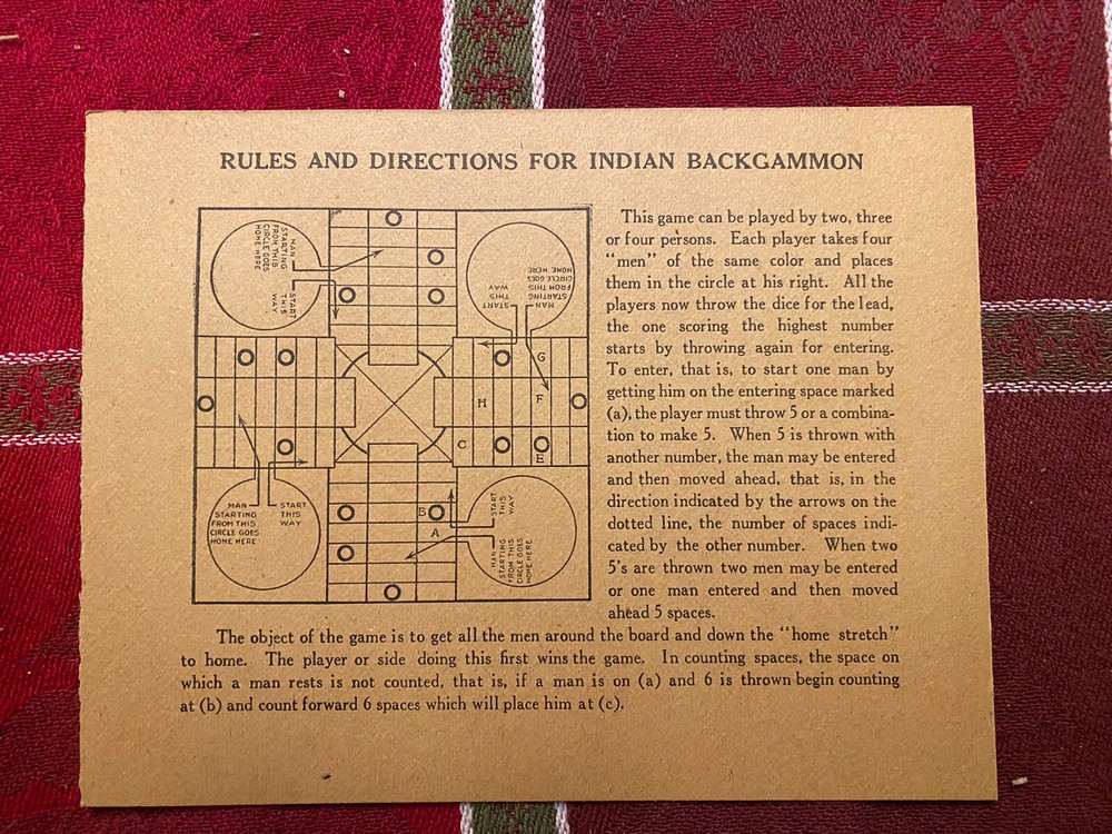 Rare Vintage Indian Backgammon Game
