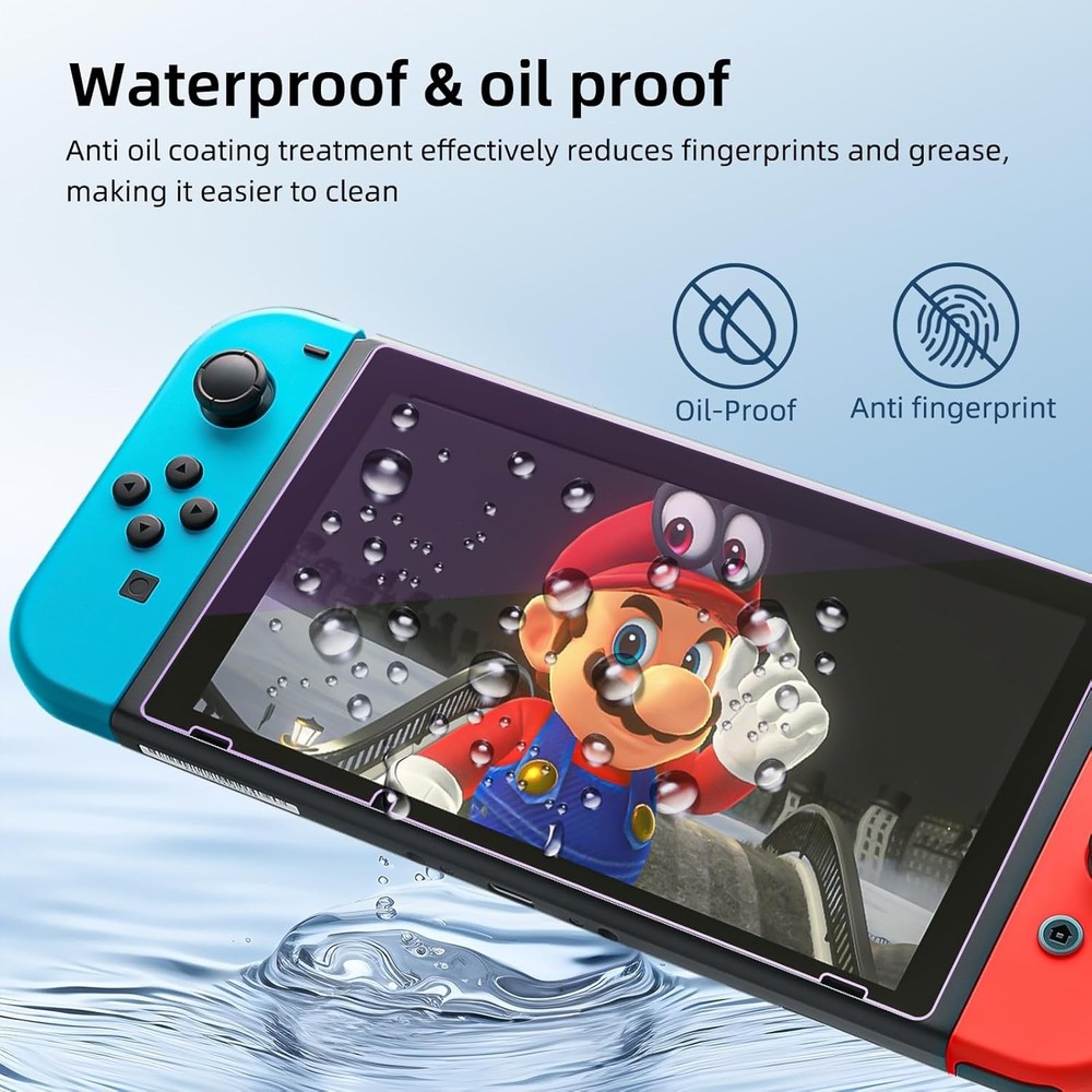 2-Pack Blue Light Blocking Screen Protectors for Switch 6.2 Inch - Eye Comfort