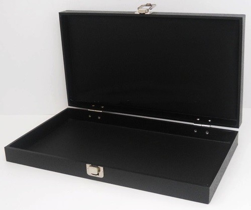 Collectibles Display Case Solid Top Lid with Black Pad Liner Storage Organize