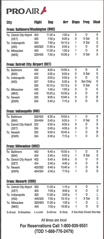Proair system timetable c 1997 [0123] Buy 4+ save 50%