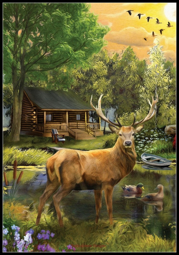 Great Outdoors Elk - Chart Counted Cross Stitch Pattern Needlework DMC Color