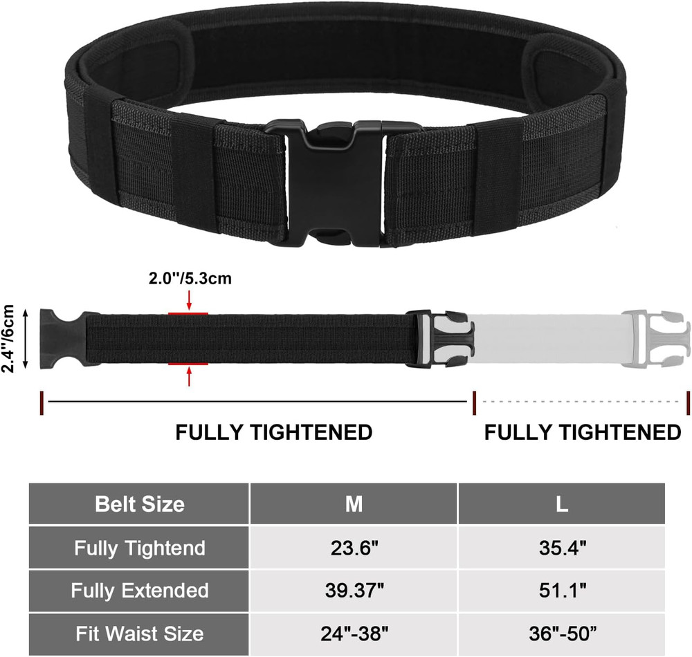 Police Security Tactical Combat Gear Utility Nylon Belt (Black)
