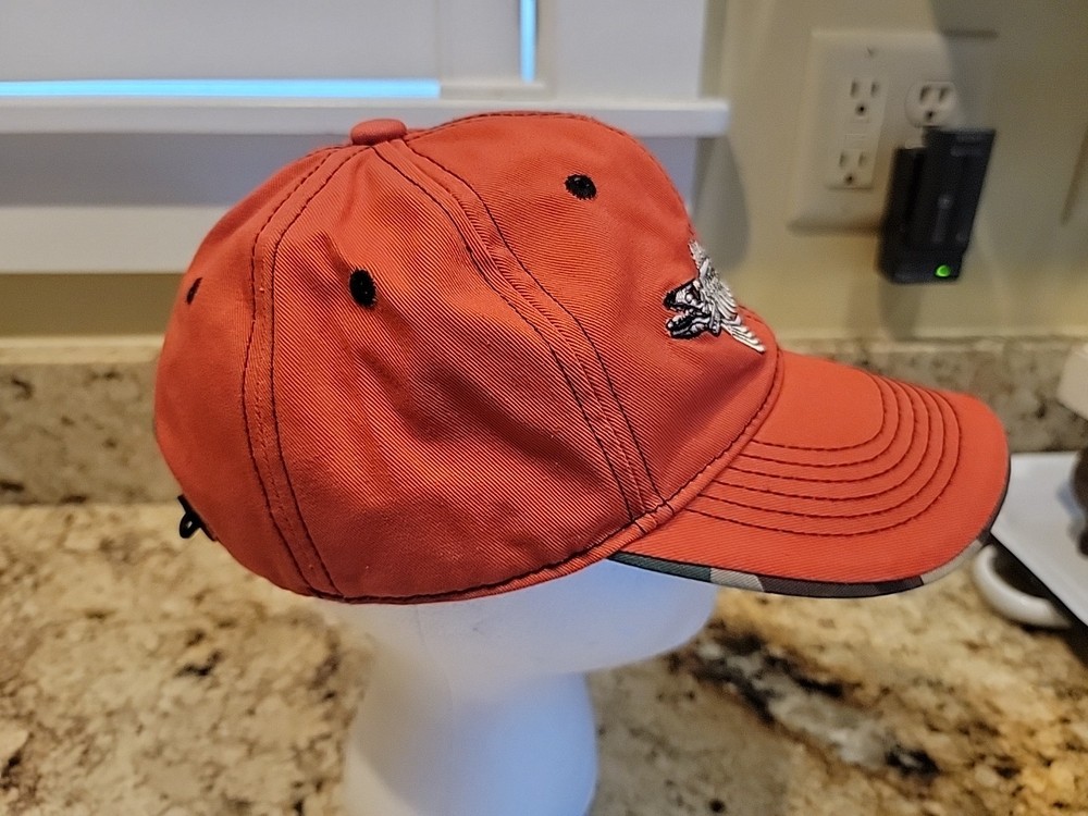 Adjustable Walleye Fish Bones Baseball Cap ~ Orange & Realtree Camo , EUC