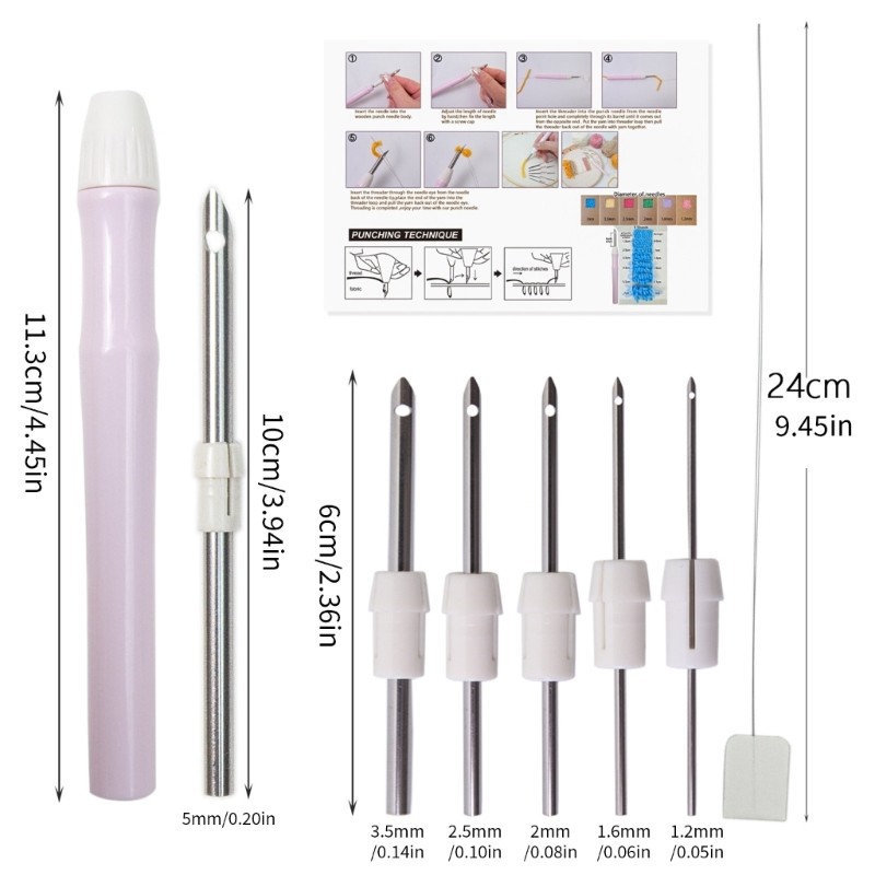 Ergonomic Handle Embroidery Pen Adjustable Needle Crafting Sewing Accessory