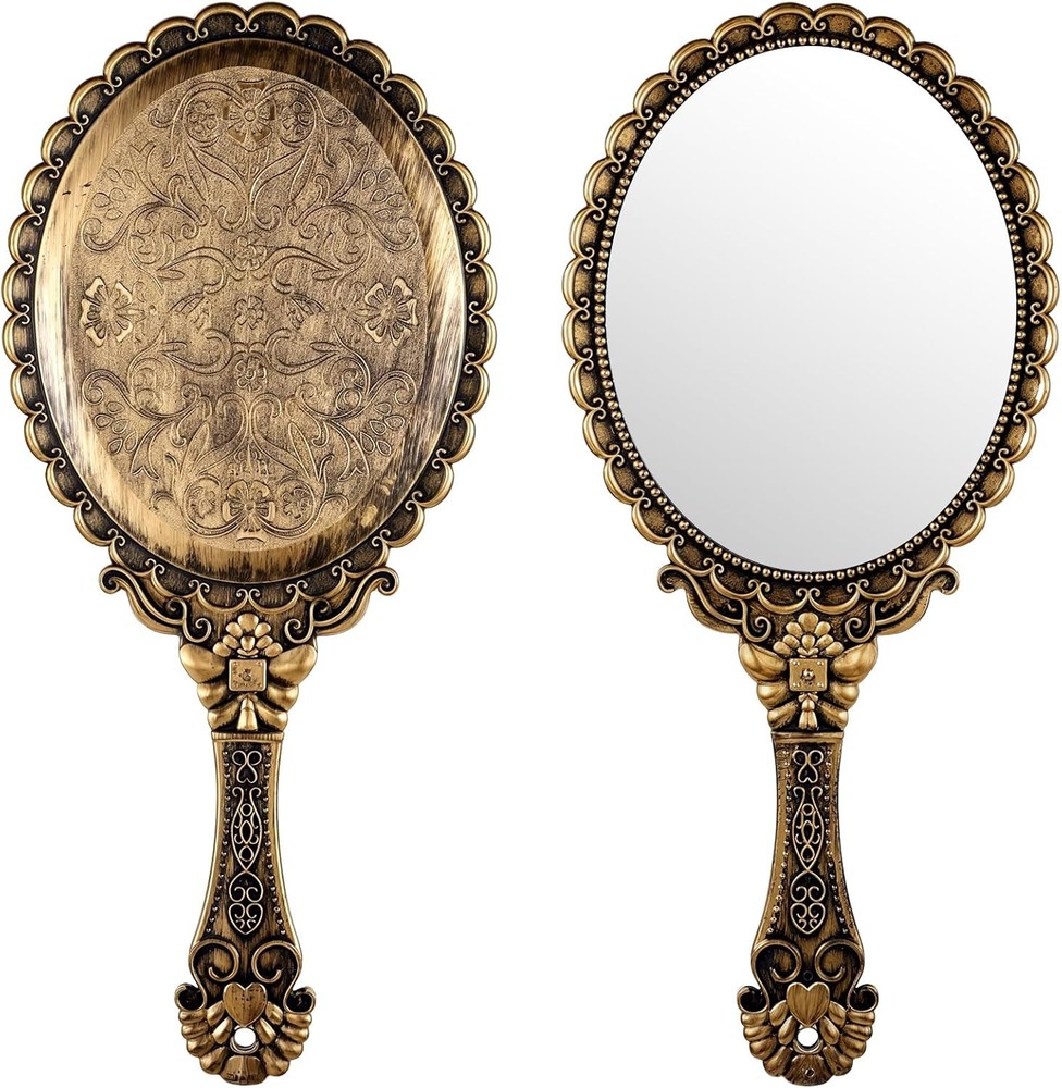 Vintage Hand Mirrors with Handle, Vanity Handheld Makeup Mirror Elegant