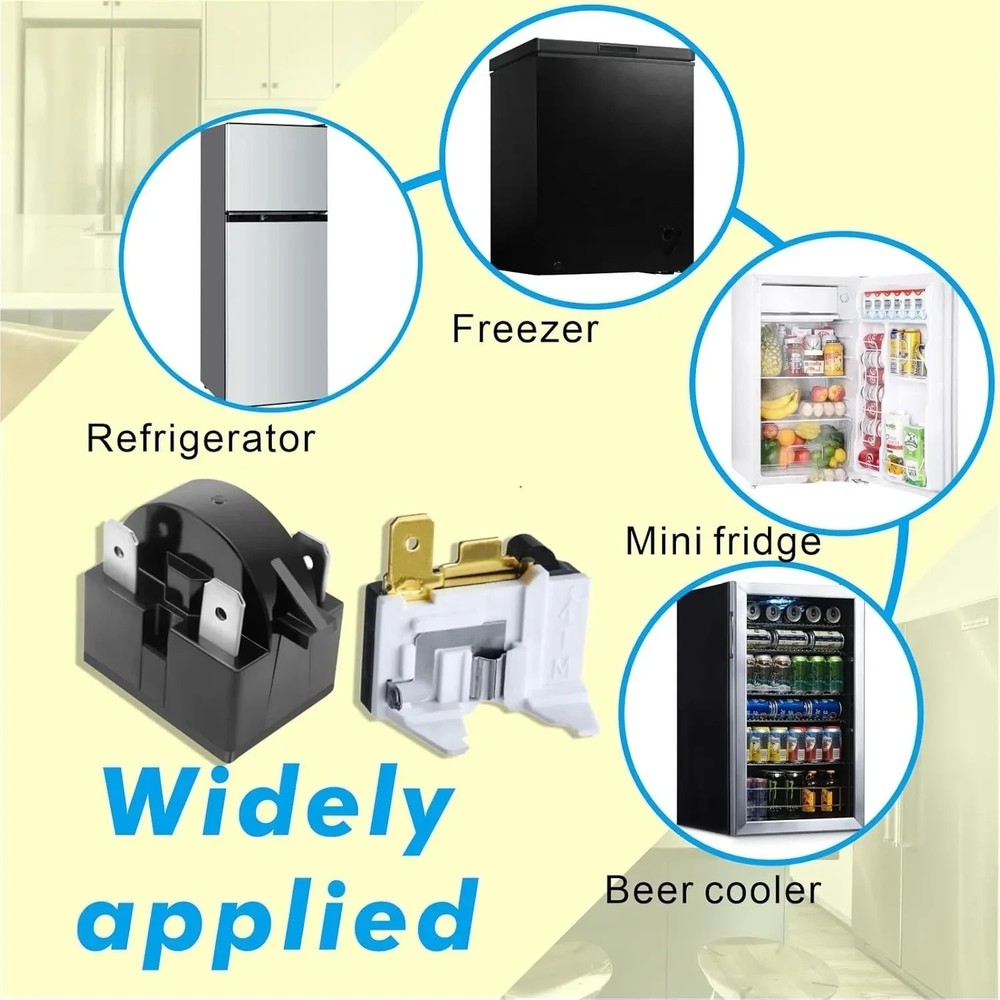 Refrigerator Starter Relay QP2-4.7 PTC Starter 3Pin and Refrigerator Compressor