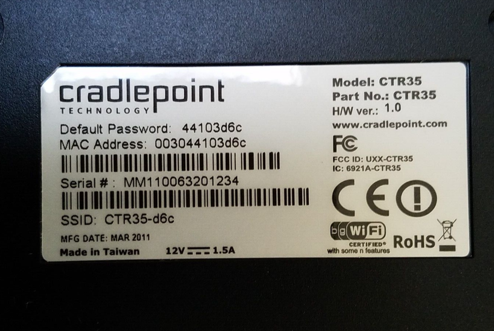 Cradlepoint CTR35 Single Port Wireless N Portable Router