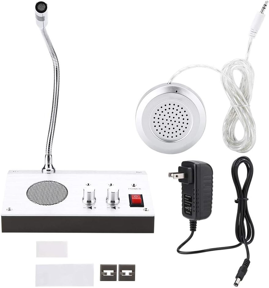 Intercom Dual Way System,Mic Speaker Window Counter Interphone Drive Thru Speake
