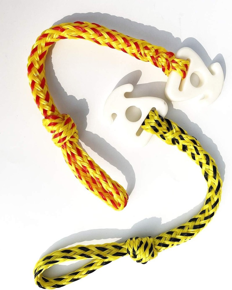 Vibrant Yellow & Red Towable Rope Connector - Lightweight & Portable Storing