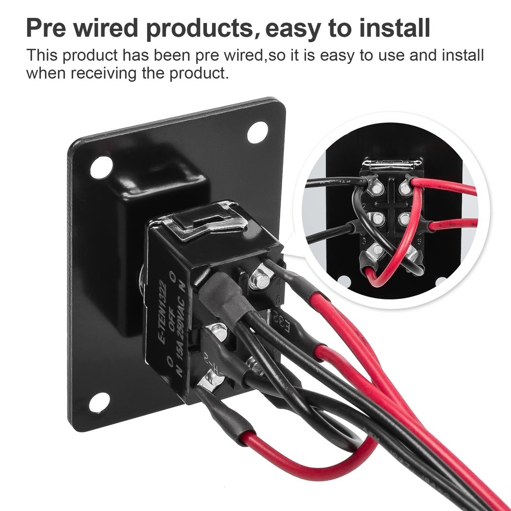 Button Switch Rocker Switch Toggle Switch Six Pin Three Position 1/2 Prewired...