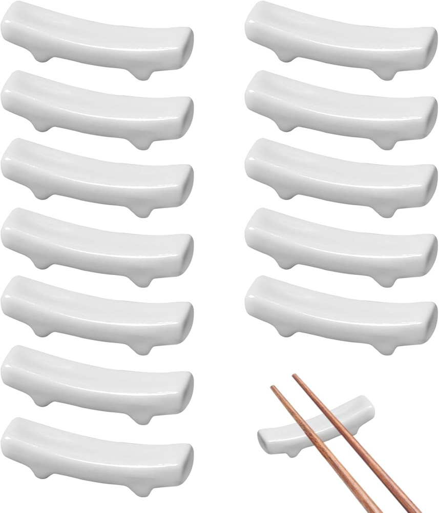 12 Pcs White Ceramic Chopstick Holders Chopstick Rest Tableware Stands