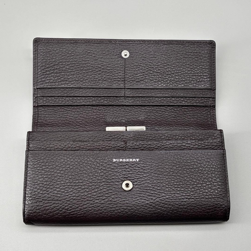 Burberry Nova Check Frame Long Wallet Leather