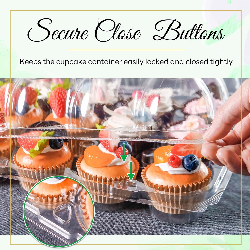 12 Count Cupcake Containers 12 Pack Holders Plastic Stackable Boxes
