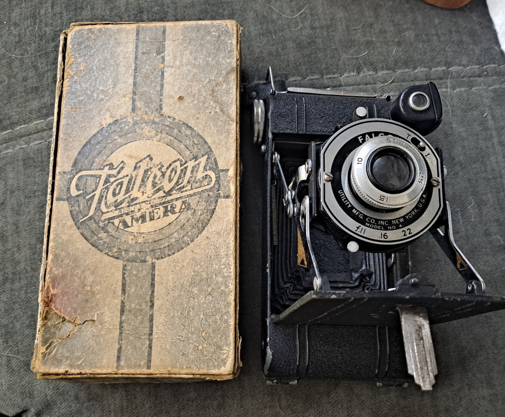 Vintage Falcon Junior Model 4 Camera with Original Box