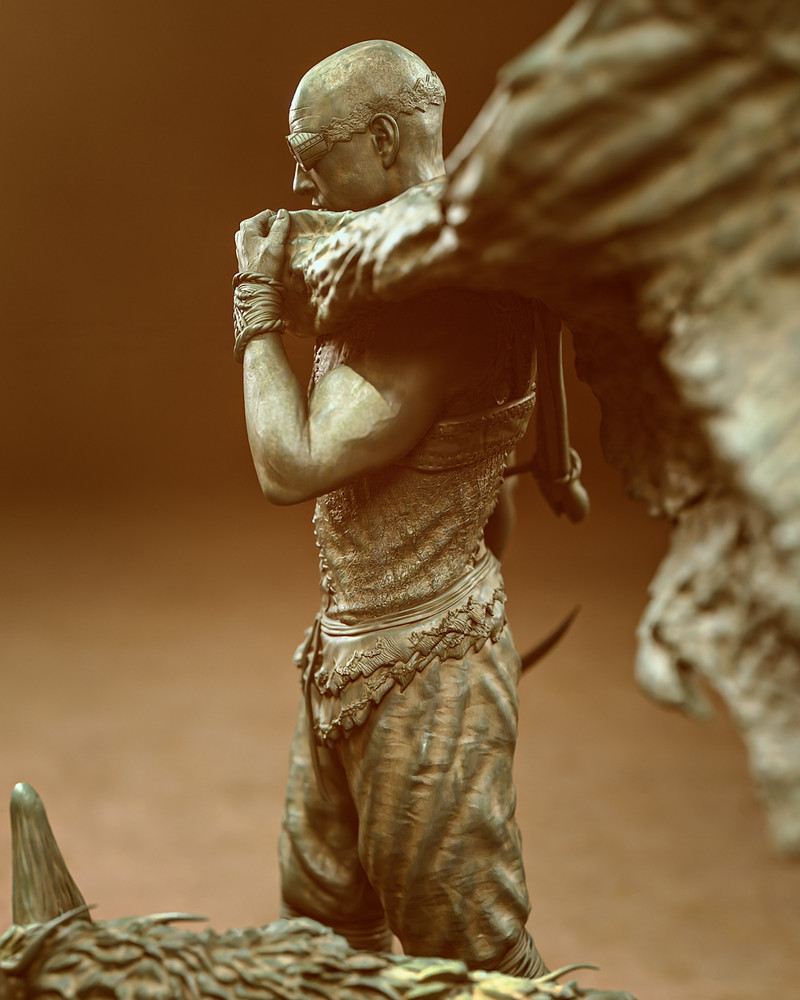 Riddick With Jackal 3D Printed Kit Unpainted/Unassembled
