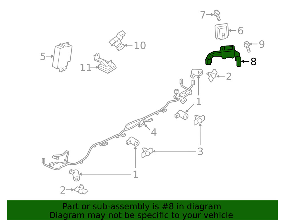 Genuine Ford Blind Spot Detection System Warning Sensor Bracket GN1Z-14D189-A