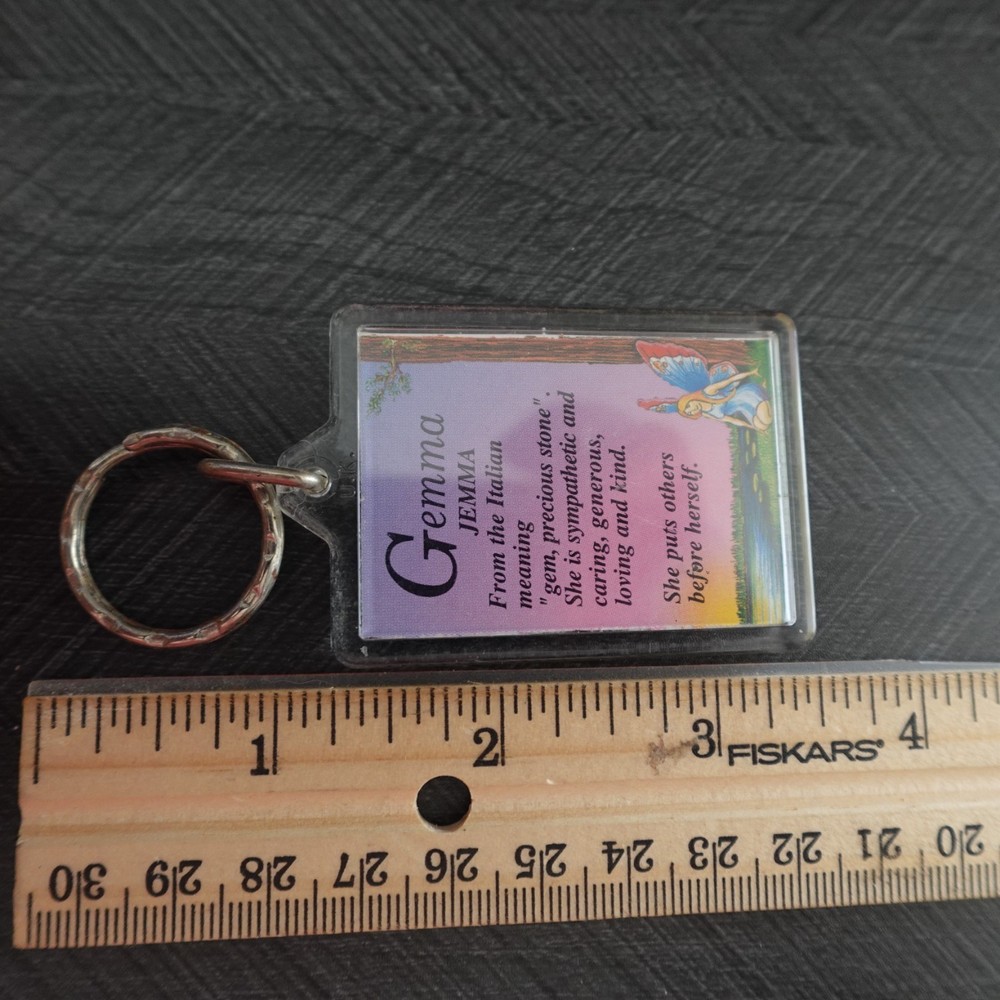 Gemma Personalized Keychain Plastic Novelty Name Definition Meaning Gift
