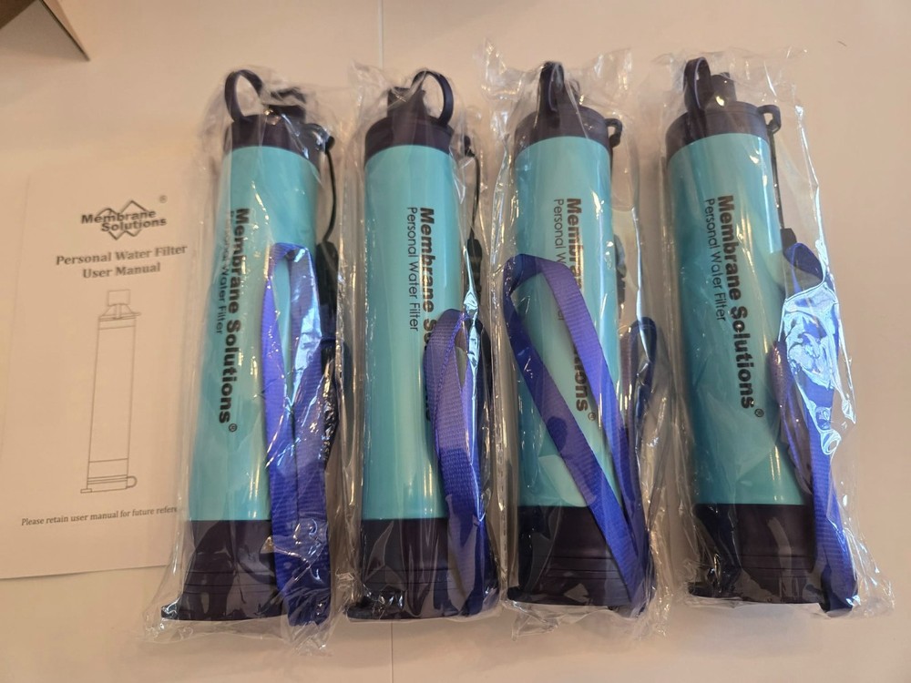 Membrane Solutions Straw Water Filter, Portable Personal Water Filter, 4 Pack