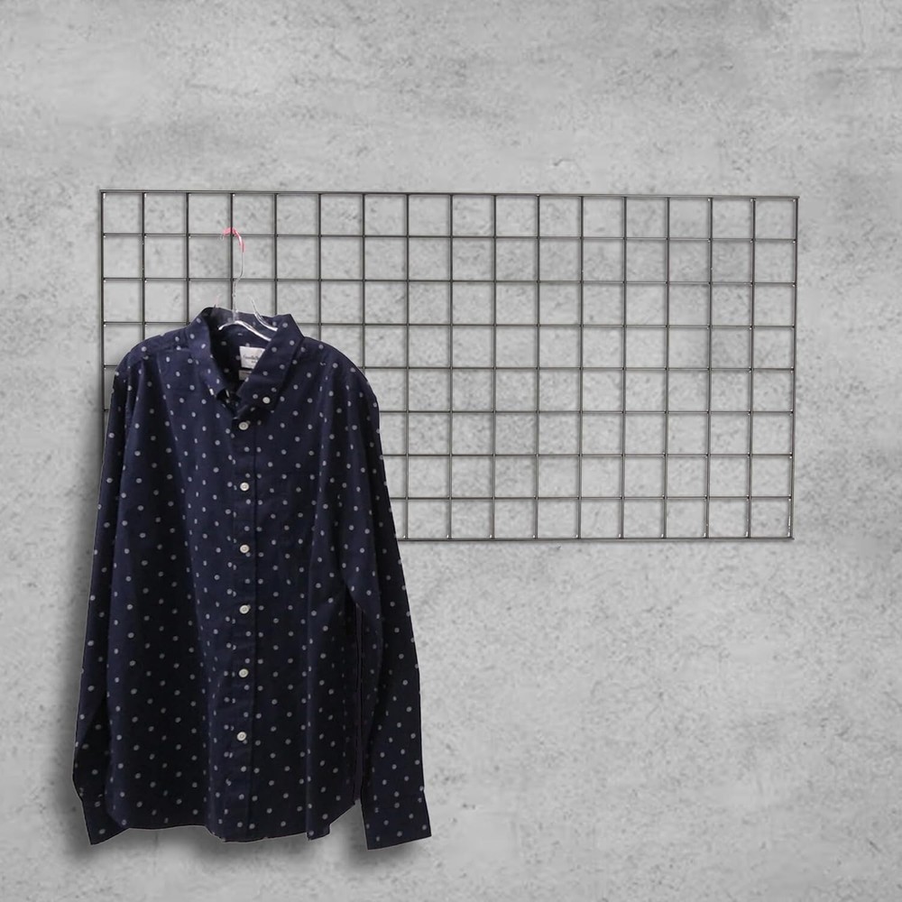 Wire Grid Panel 2' x 4' with 4 Mounts Black Display Craft Wire Grid Storage Pots