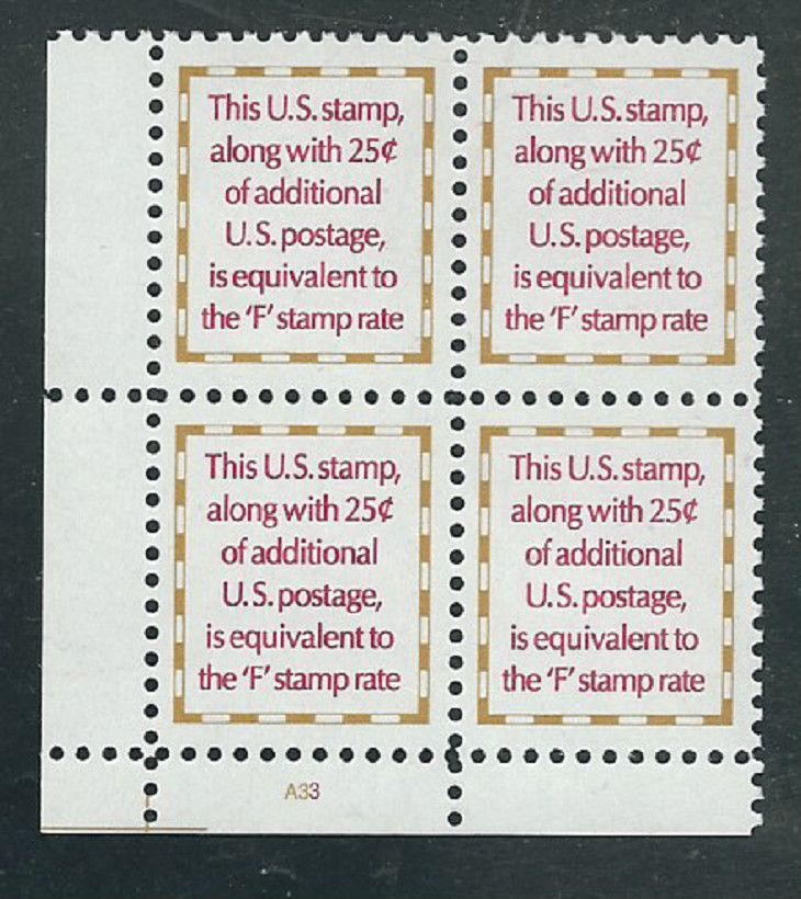 Scott # 2521...(4) Cent..Makeup...2 Plate Blocks