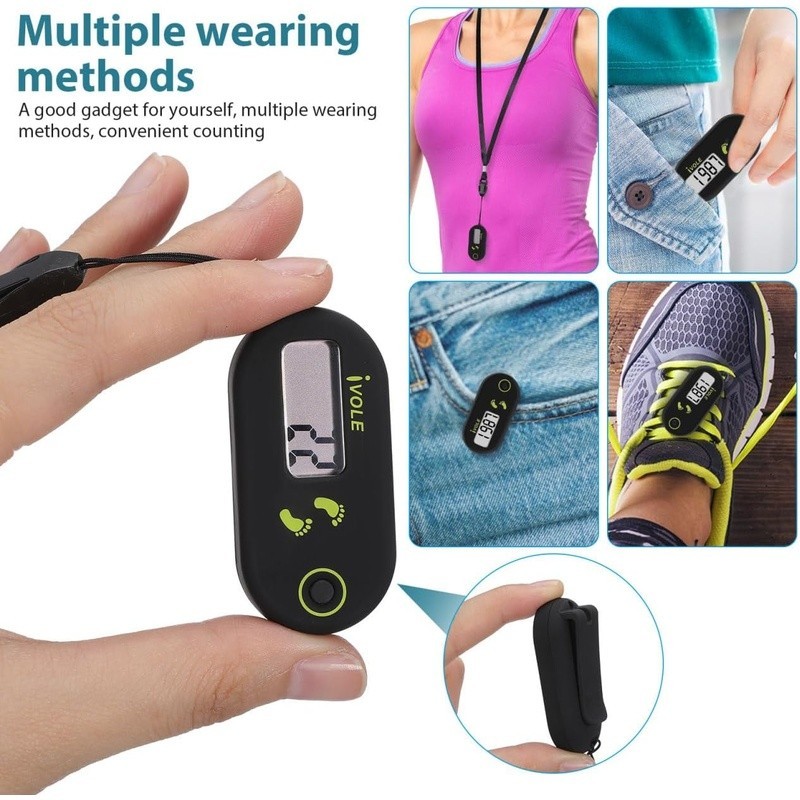 3D Electronic Pedometer Compact Lightweight Accurate Step Tracker Fitness Tool