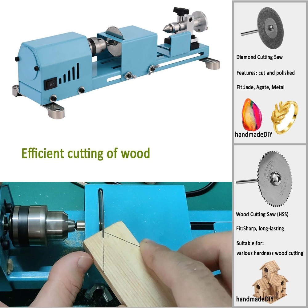 Mini Lathe Machine Torno Para Madera Multi-Purpose Lathe W/ Professional Tools