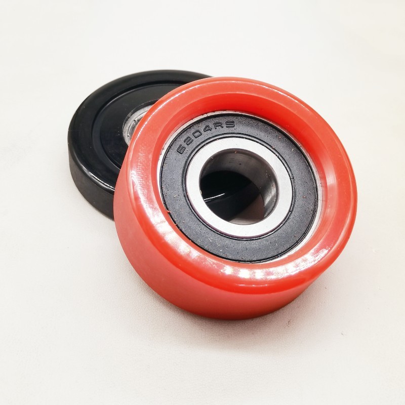 PU Pulley Roller Bearing 60mm Outer Diameter Polyurethane Coated Guide Wheel