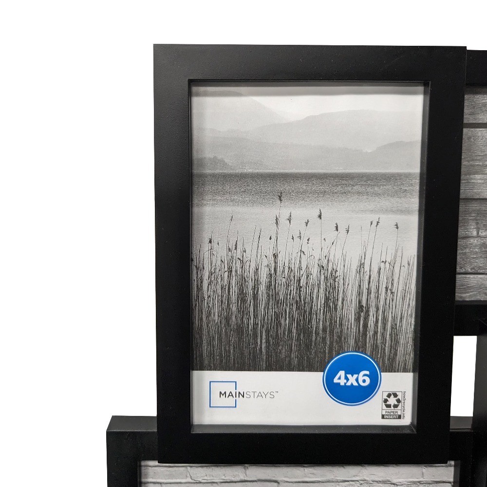 4x6 Picture Frame Black Gallery Wall Display for 8 Photos Linear Program