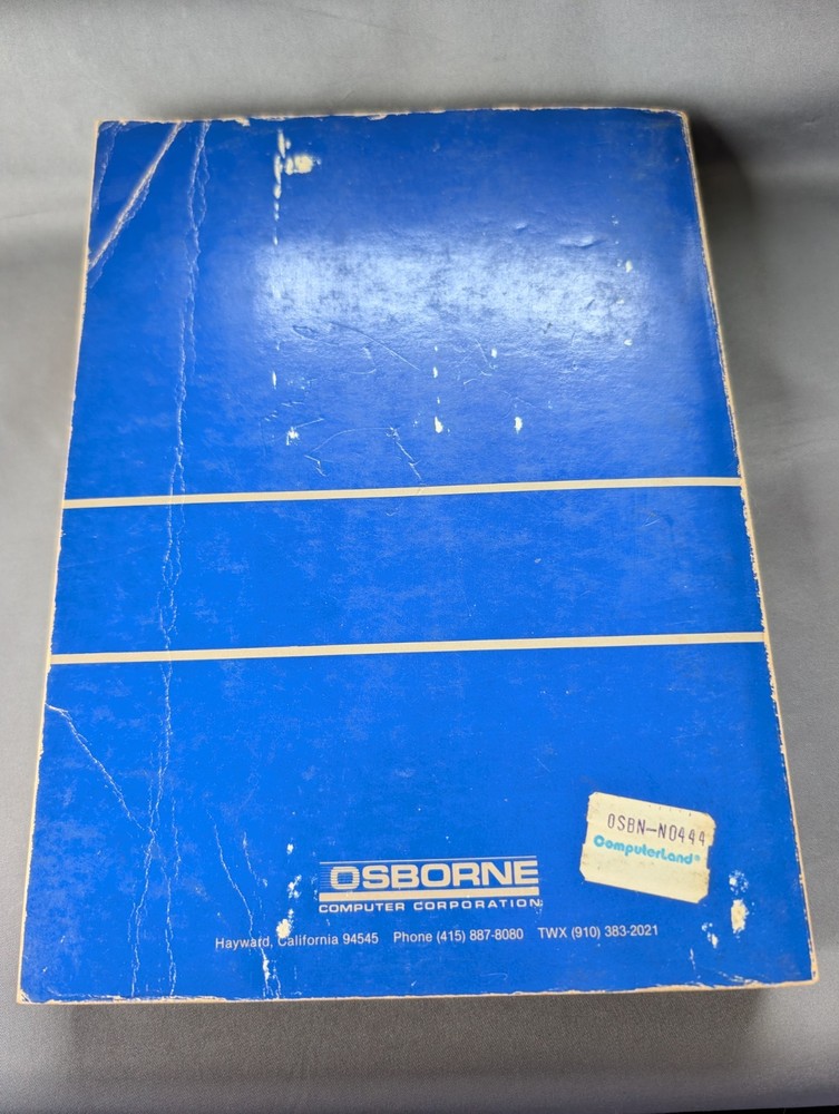 Osborne 1 User's Reference Guide Manual Original Vintage 1982 Computer