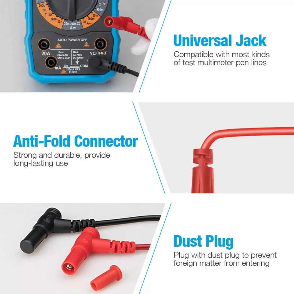 Digital Multimeter Voltmeter AC DC Volt Meter Ohmmeter Auto Range Tester w/Light