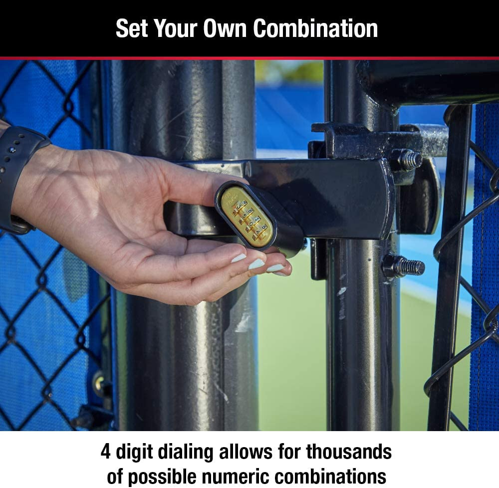 Customizable Black Combo Padlock, 4 Pack, Weather Resistant for Gates & Lockers