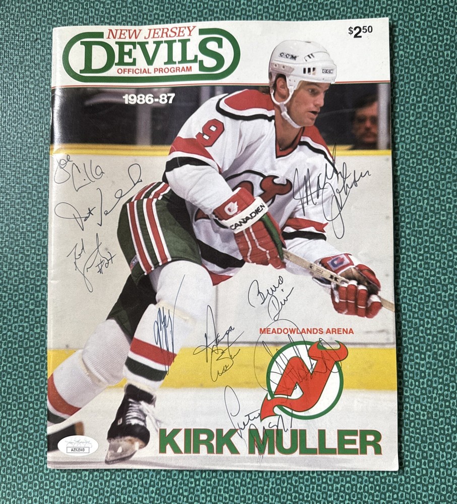 New Jersey Devils Program 1986/87 SIGNED By 7 Devils Players - JSA Certified