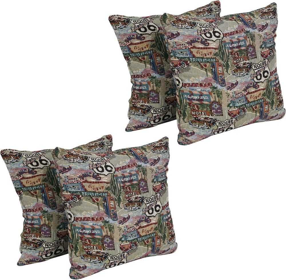 Route 66 Tapestry Throw Pillow Set - 17"  (4 Count)