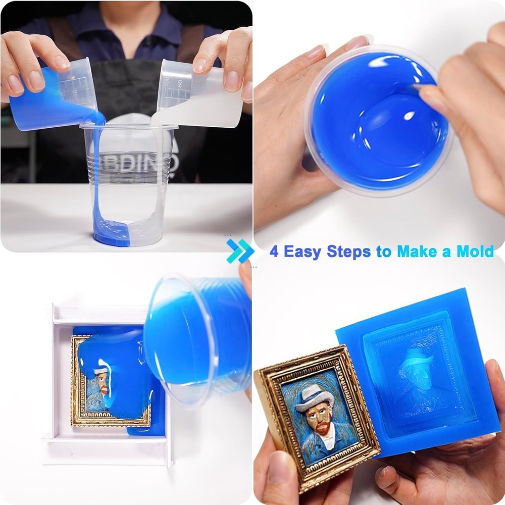 Sapphire Blue Silicone Mold Making Kit with Tool Set – Safe & Easy Use